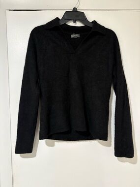 Classiques Entier Black Collared V-Neck Sweater